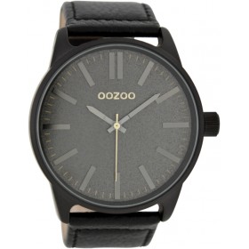 OOZOO Timepieces 48mm Black Leather Strap C7469